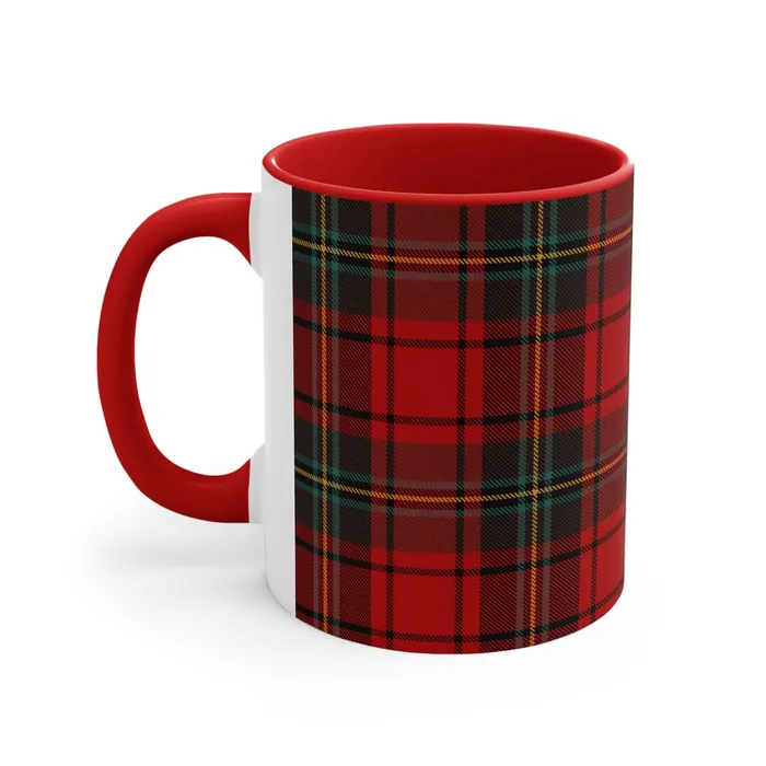 Earrings Printify Plaid Accent Coffee Mug 11oz