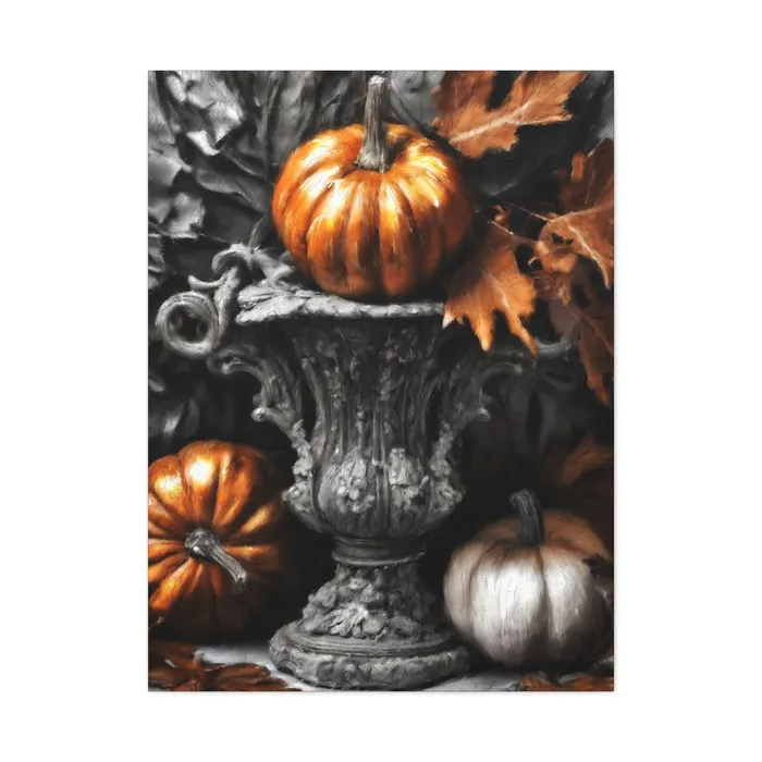 Earrings Printify Pumpkins Stretched Canvas Wall Art