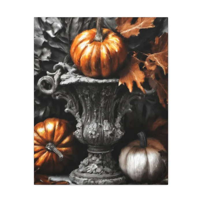 Earrings Printify Pumpkins Stretched Canvas Wall Art