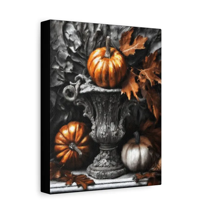 Earrings Printify Pumpkins Stretched Canvas Wall Art