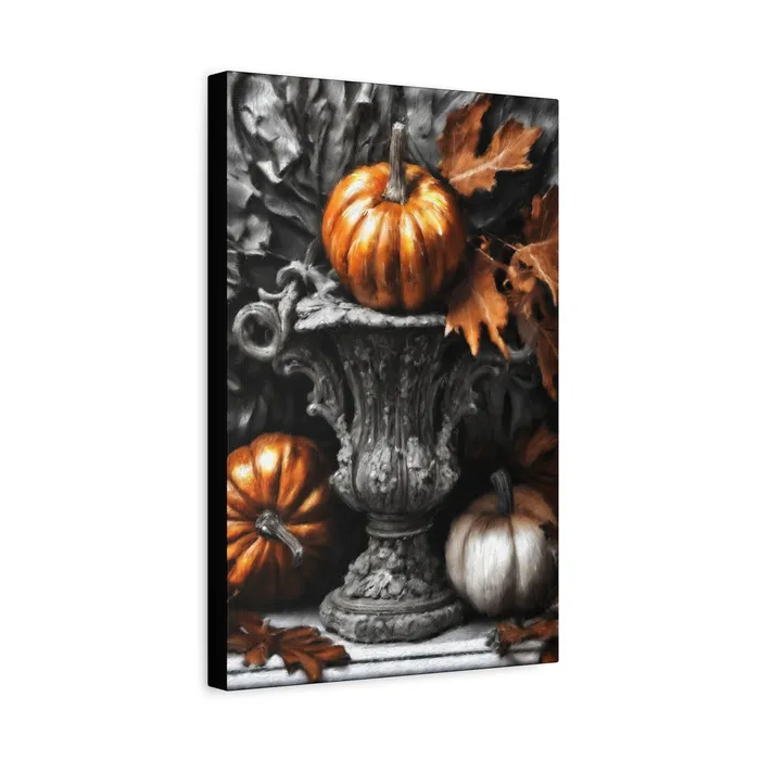 Earrings Printify Pumpkins Stretched Canvas Wall Art