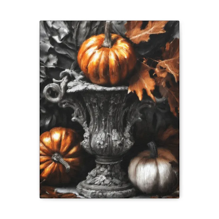 Earrings Printify Pumpkins Stretched Canvas Wall Art
