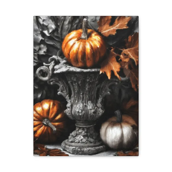 Earrings Printify Pumpkins Stretched Canvas Wall Art