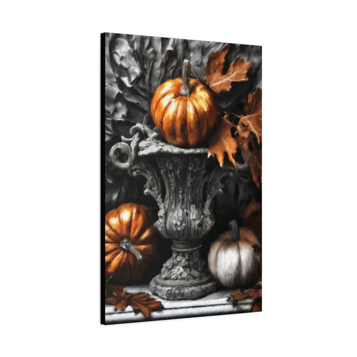 Earrings Printify Pumpkins Stretched Canvas Wall Art