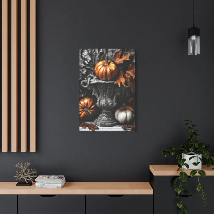 Earrings Printify Pumpkins Stretched Canvas Wall Art