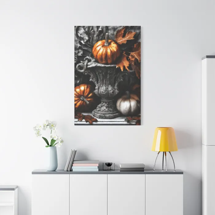 Earrings Printify Pumpkins Stretched Canvas Wall Art