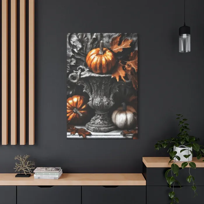 Earrings Printify Pumpkins Stretched Canvas Wall Art