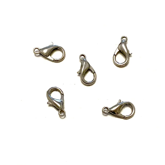 Earrings Rhodium Plated Lobster Clasps 14mm x 8mm 503 Brass Lobster Claw Clasp Peppy Beads Earrings Rhodium Plated Lobster Clasps 14mm x 8mm 503 Brass Lobster Claw Clasp Peppy Beads