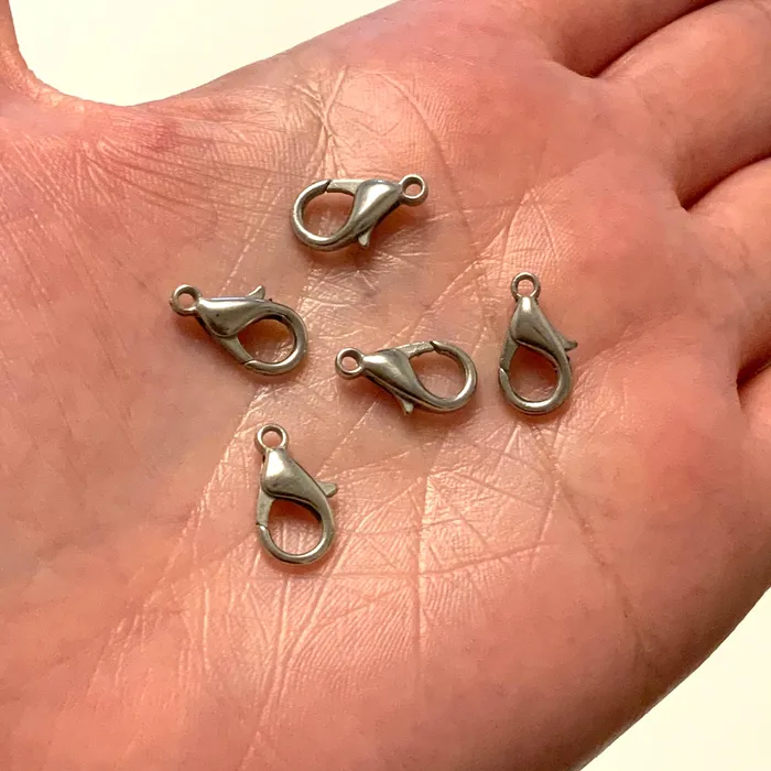Earrings Rhodium Plated Lobster Clasps 14mm x 8mm 503 Brass Lobster Claw Clasp Peppy Beads Earrings Rhodium Plated Lobster Clasps 14mm x 8mm 503 Brass Lobster Claw Clasp Peppy Beads