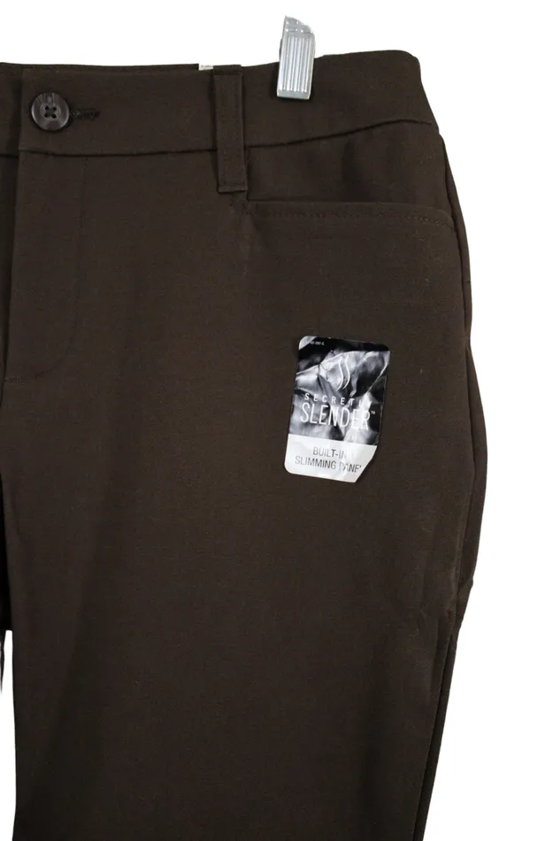 Earrings St Johns Bay NEW St Johns Bay Straight Leg Brown Pants 12 Petite Short