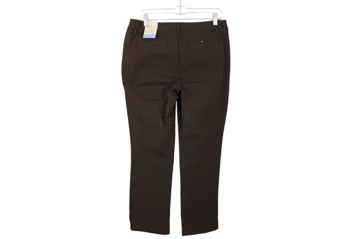 Earrings St Johns Bay NEW St Johns Bay Straight Leg Brown Pants 12 Petite Short
