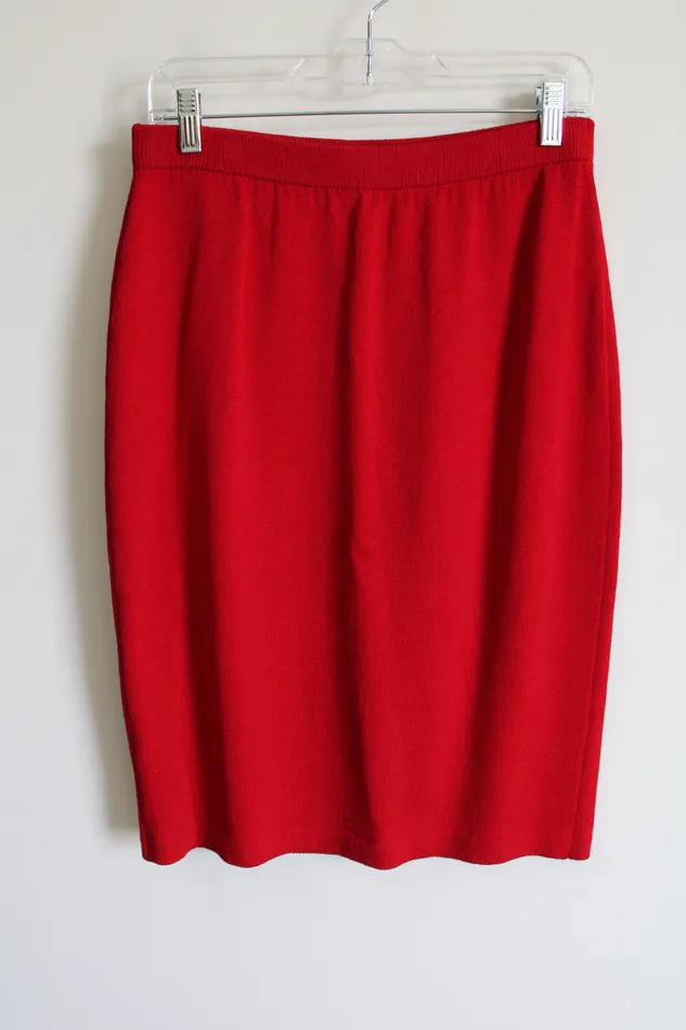 Earrings St John St John Evening By Marie Gray Red Knit Skirt 10