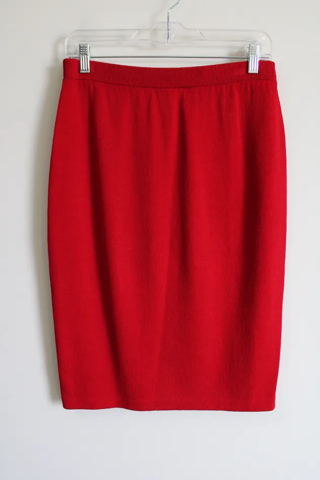 Earrings St John St John Evening By Marie Gray Red Knit Skirt 10