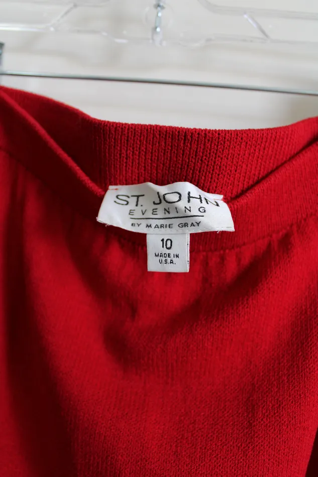 Earrings St John St John Evening By Marie Gray Red Knit Skirt 10
