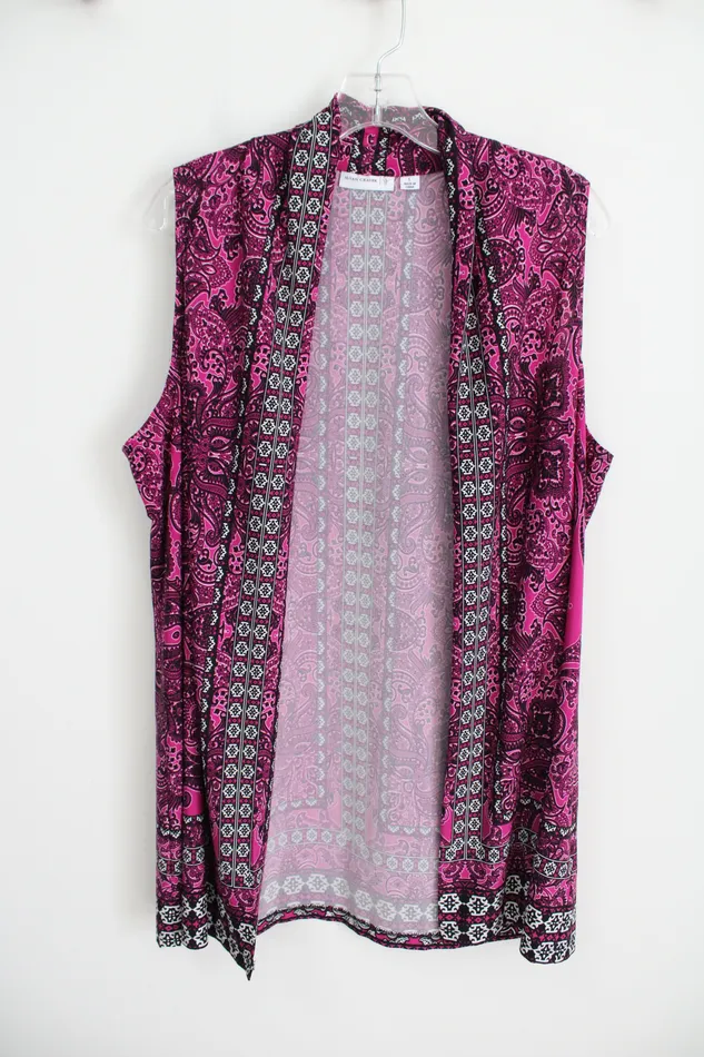 Earrings Susan Graver Susan Graver Pink Paisley Vest L