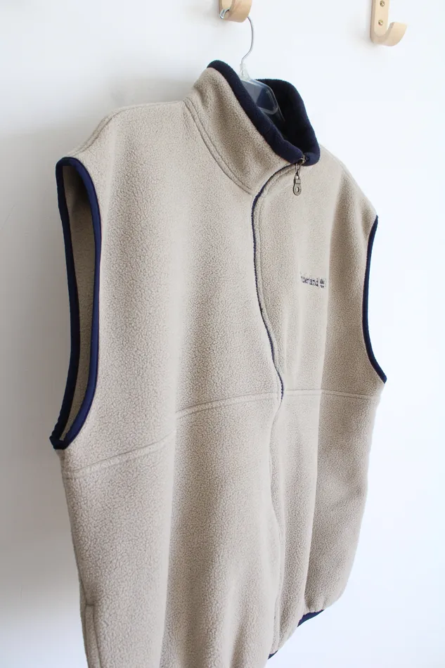Earrings Timberland Tan Navy Fleece Full Zip Vest XL Timberland