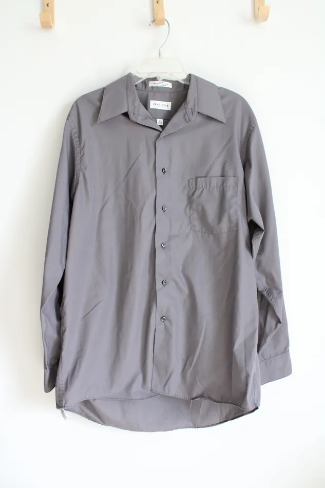 Earrings Van Heusen Van Heusen Gray Long Sleeved Button Down Shirt L 1653435 Earrings Van Heusen Van Heusen Gray Long Sleeved Button Down Shirt L 1653435