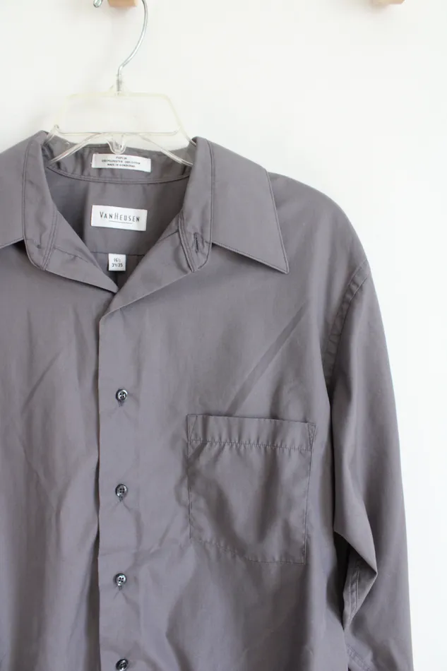 Earrings Van Heusen Van Heusen Gray Long Sleeved Button Down Shirt L 1653435