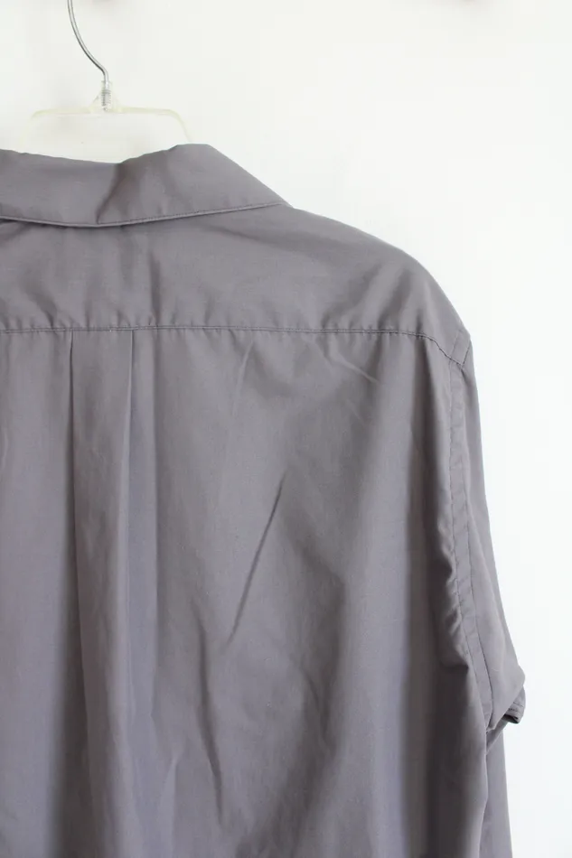 Earrings Van Heusen Van Heusen Gray Long Sleeved Button Down Shirt L 1653435
