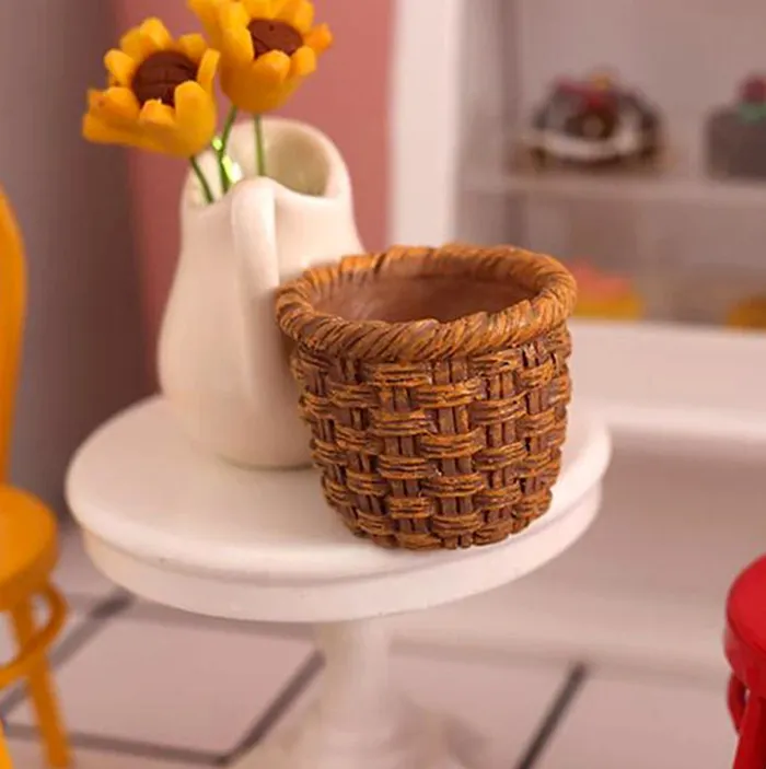 Earrings Woven Basket Dollhouse Accessory 112 Scale Miniatures by NC