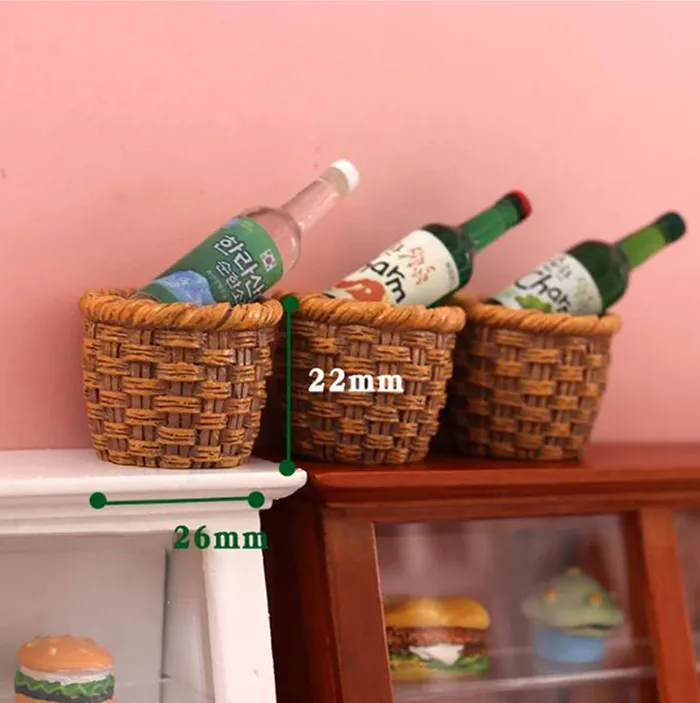 Earrings Woven Basket Dollhouse Accessory 112 Scale Miniatures by NC