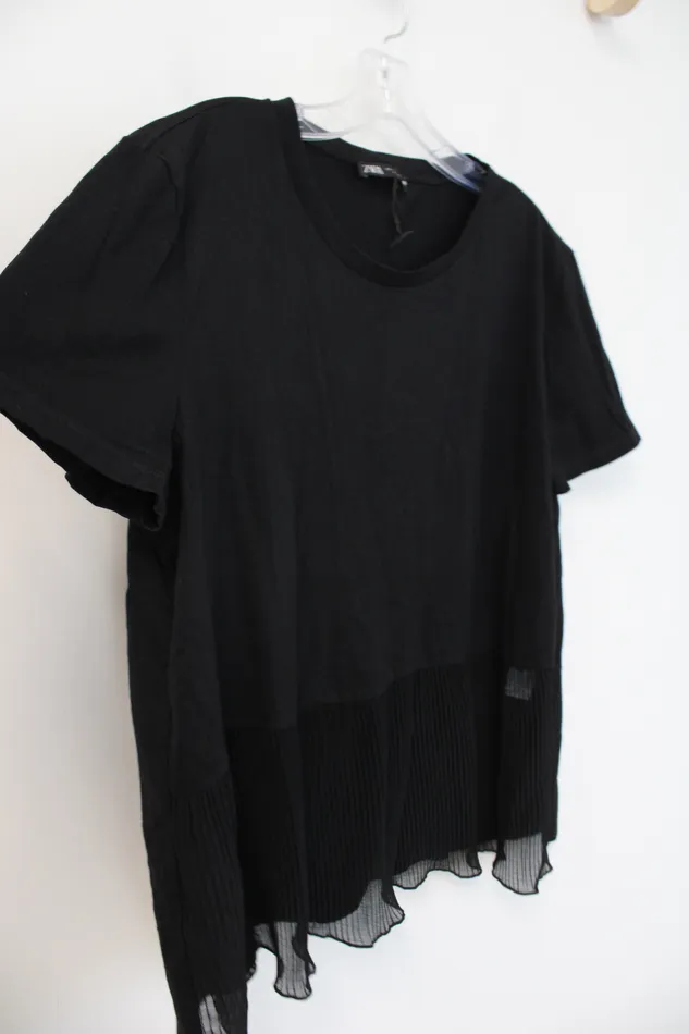 Earrings Zara Zara Cotton Pleated Bottom Blouse L