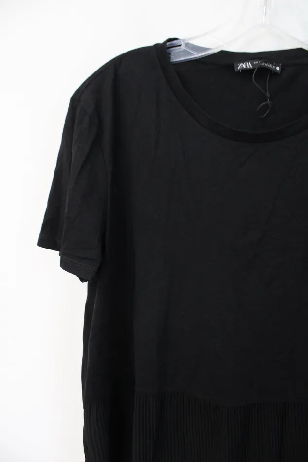 Earrings Zara Zara Cotton Pleated Bottom Blouse L