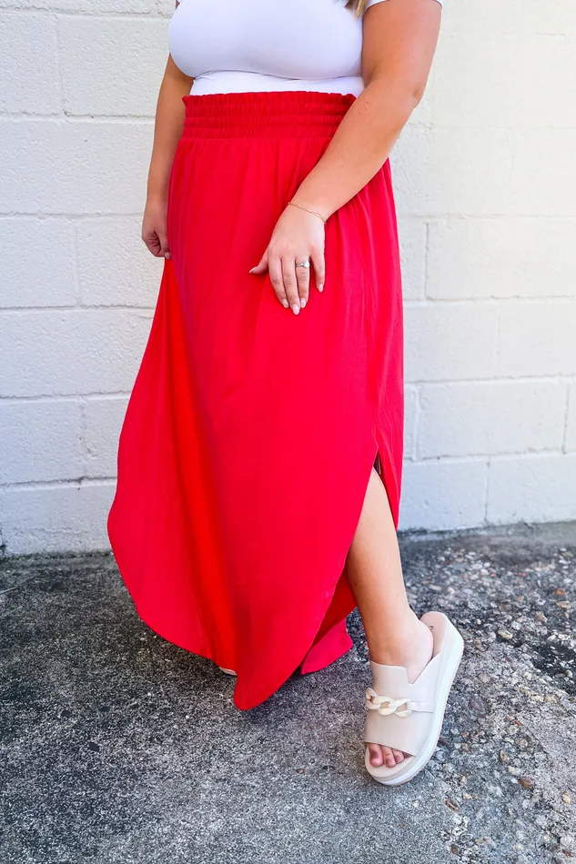 Earrings Zenana Melanie Maxi Skirt Ruby