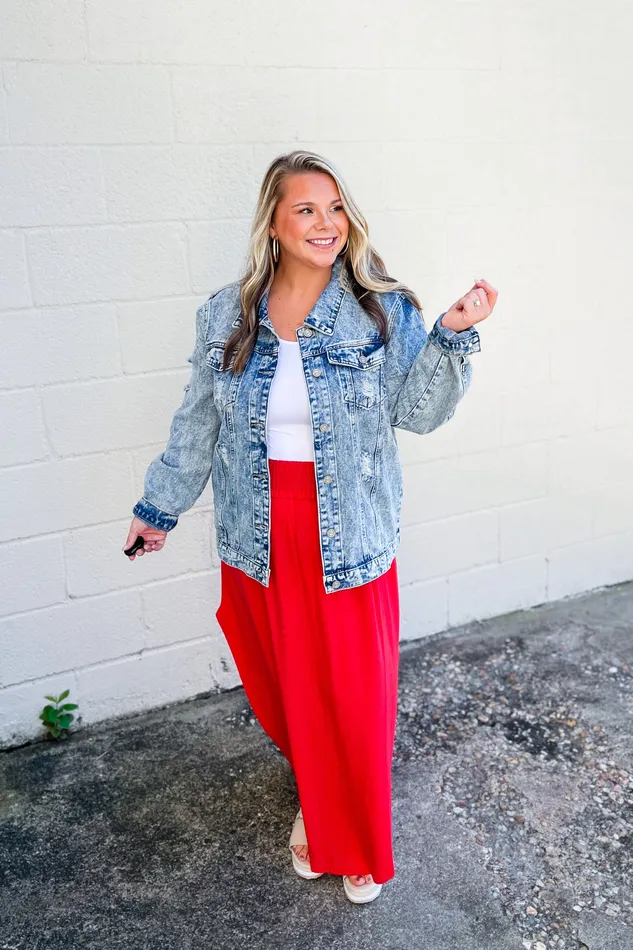 Earrings Zenana Melanie Maxi Skirt Ruby