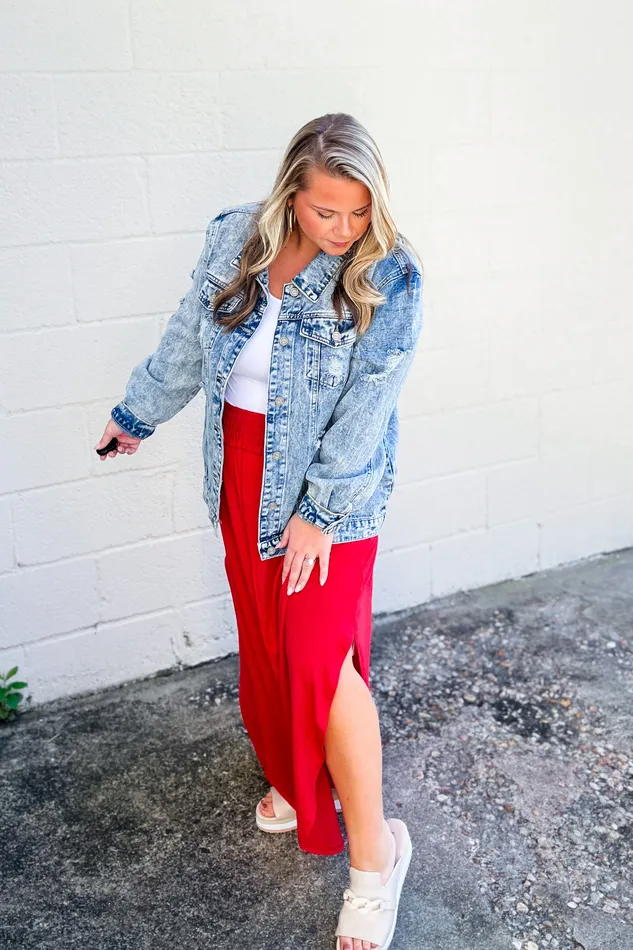 Earrings Zenana Melanie Maxi Skirt Ruby