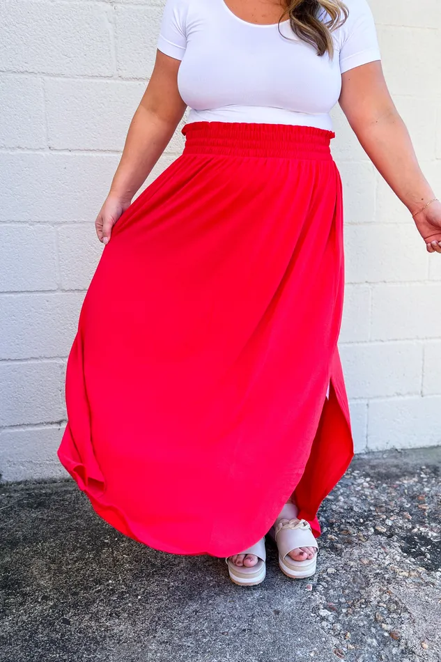 Earrings Zenana Melanie Maxi Skirt Ruby