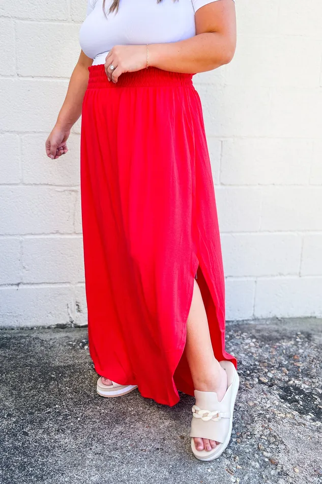 Earrings Zenana Melanie Maxi Skirt Ruby