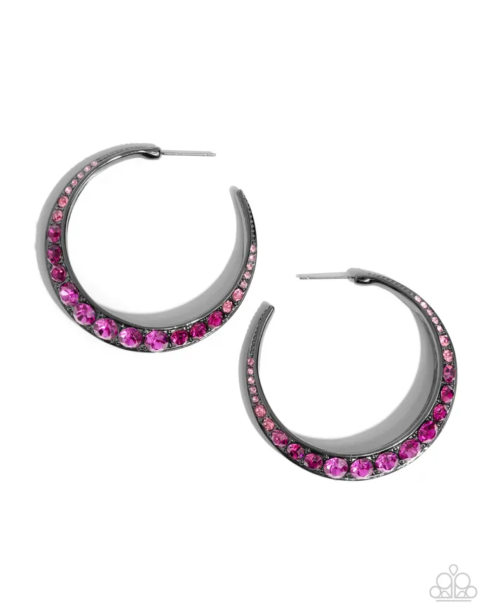 Embedded Edge Pink Paparazzi Accessories Earrings