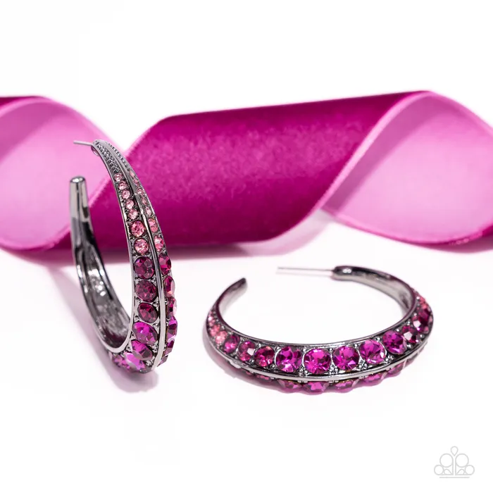 Embedded Edge Pink Paparazzi Accessories Earrings