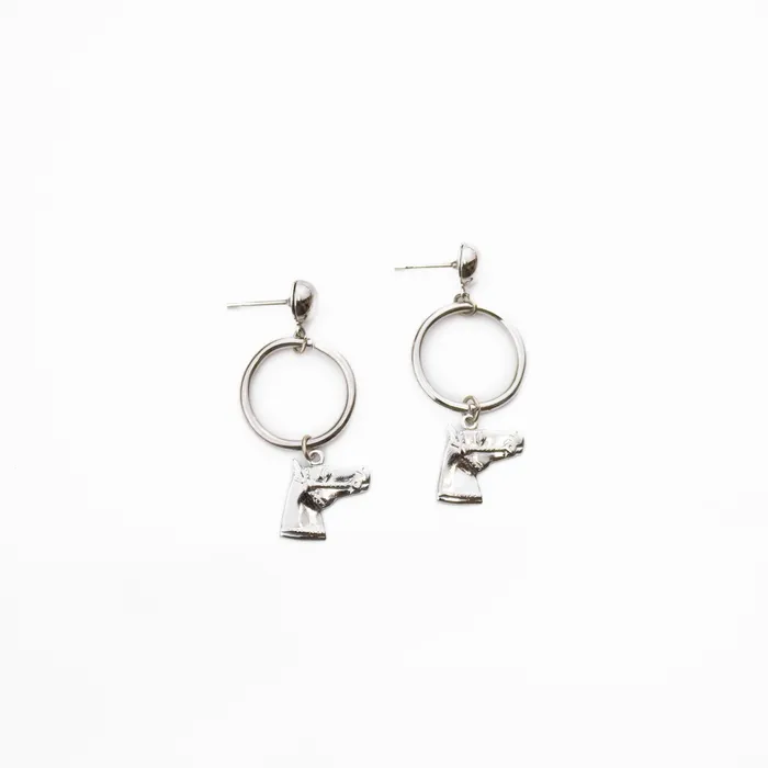 EQUINE Earrings Twisted Silver Earrings