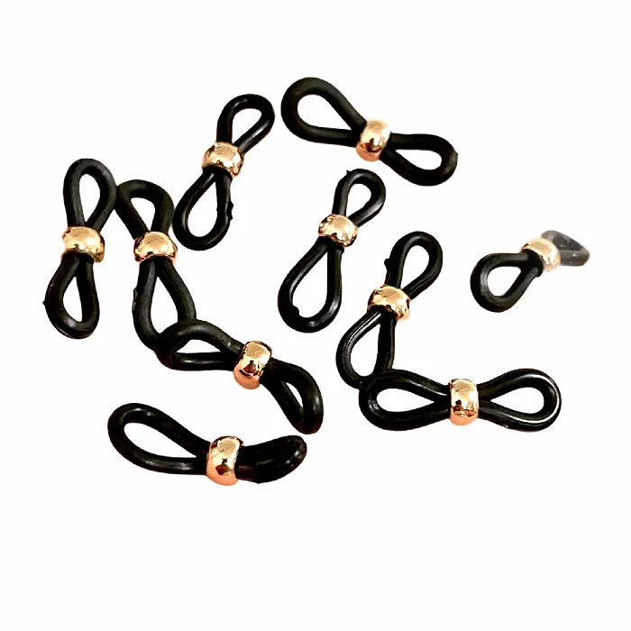 Eye Glass Holder Ends Black RubberRose Gold Plated Ball Rubber Glasses Chain Holders Replacement Loops for Glasses Chains Peppy Beads Necklaces Eye Glass Holder Ends Black RubberRose Gold Plated Ball Rubber Glasses Chain Holders Replacement Loops for Glasses Chains Peppy Beads Necklaces