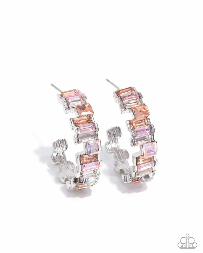 Fashionably Framed Orange Paparazzi Accessories Earrings