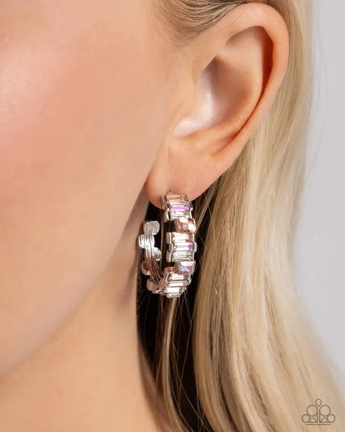 Fashionably Framed Orange Paparazzi Accessories Earrings