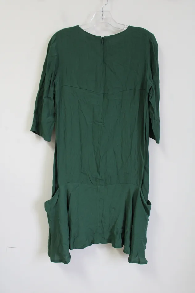 Garnet Hill Garnet Hill Evergreen Pocket Tunic Dress 04 Earrings
