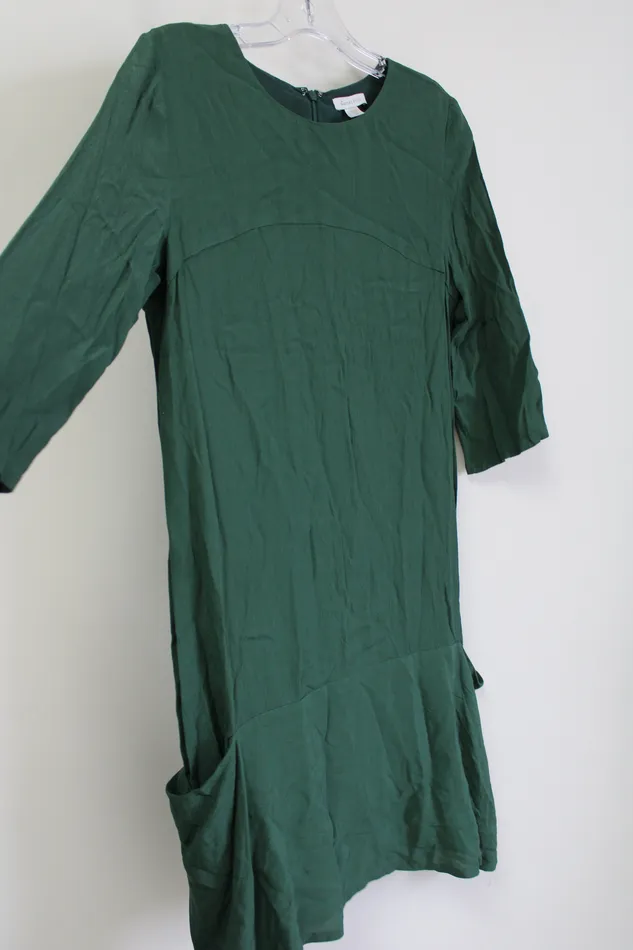 Garnet Hill Garnet Hill Evergreen Pocket Tunic Dress 04 Earrings