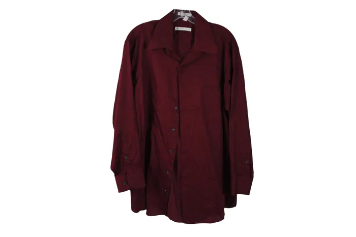 Geoffrey Beene Sateen Maroon Button Down Shirt L Geoffrey Beene Earrings
