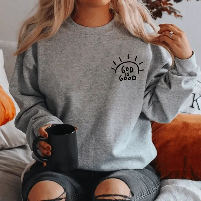 God is Good Christian Graphic Sweatshirt Lords Guidance Earrings