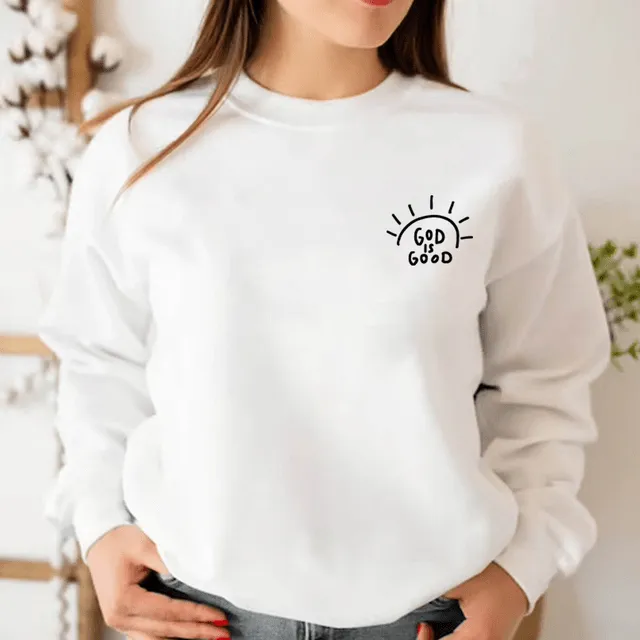 God is Good Christian Graphic Sweatshirt Lords Guidance Earrings