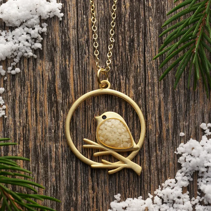 Gold Cream Birdie Branch Necklace Chadds Ford Jewelry Necklaces