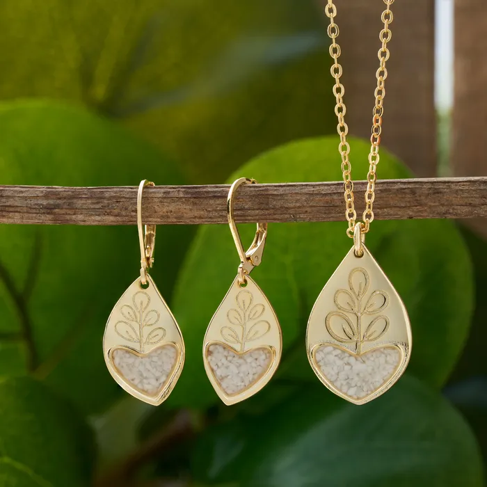 Gold White Turquoise Heart Leaf Gift Set Chadds Ford Jewelry Rings