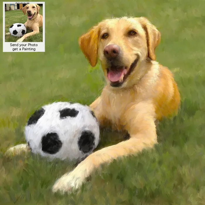 Golden Retriever Dog Digital Portrait Portraits by NC Earrings
