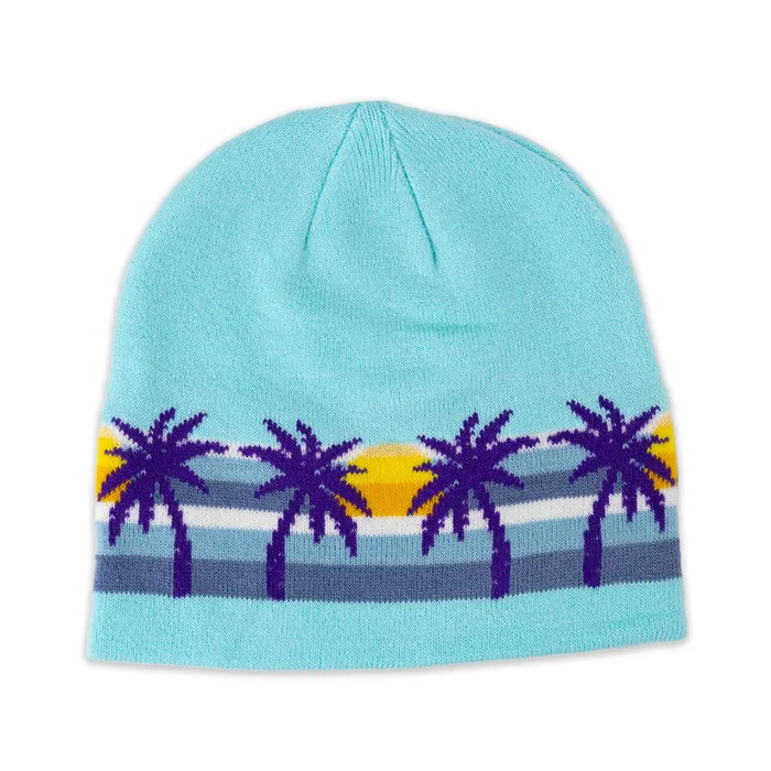 GREATMOUNTAINWE Earrings Polynesian Cultural Center Palm Knitted Beanie Cap Turquoise