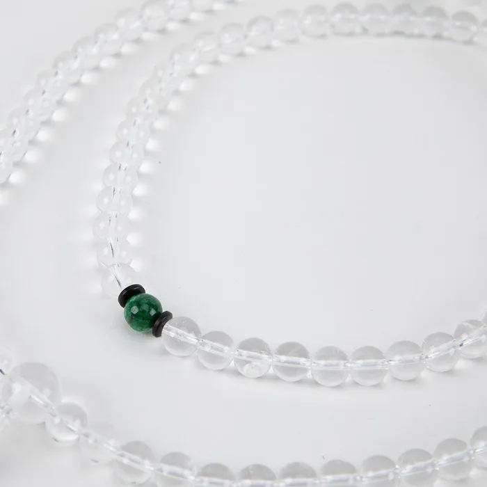Green Agate Crystal Mala with Endless Knot Nirvana Mala Necklaces