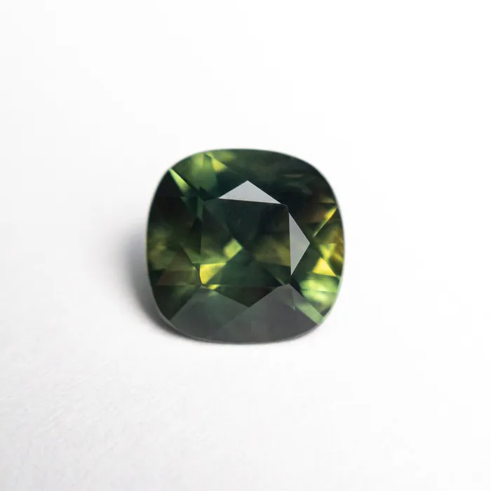 Green Brilliant Sapphire 225ct Cushion Misfit Gems Earrings