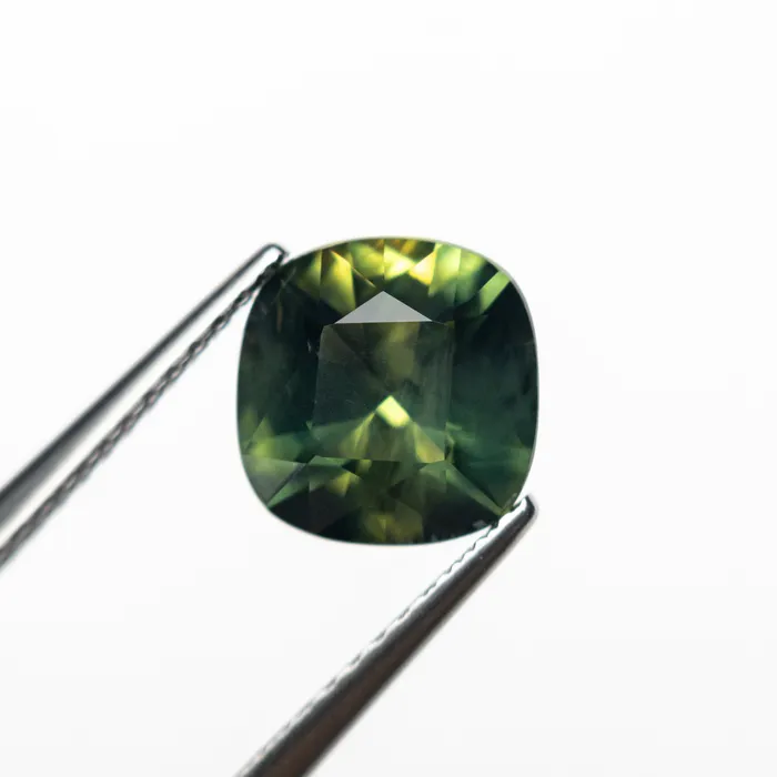 Green Brilliant Sapphire 225ct Cushion Misfit Gems Earrings